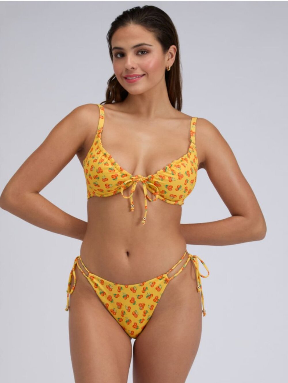 Ibiza eyelet fruity plunge bikini top &  bottom